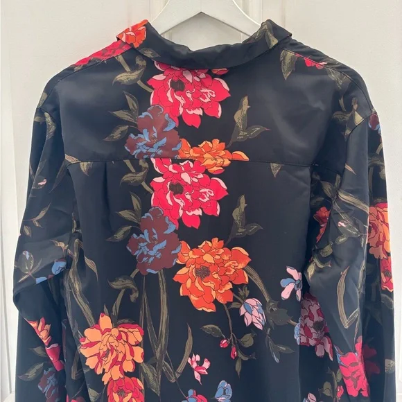 Urban Outfitters Satin Floral Button-Down Shirt S - Picture 10 of 12